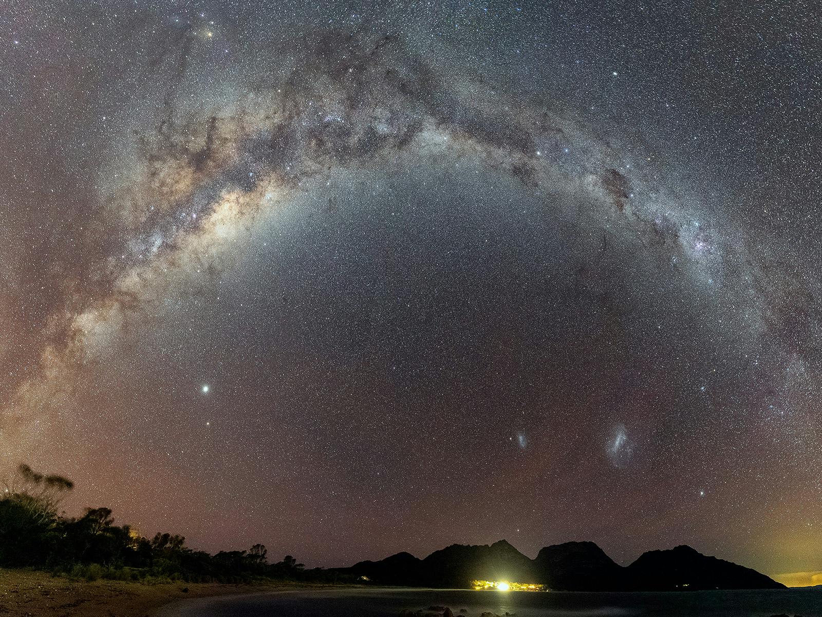 The Milky Way dominates the night sky in Tasmania's winter months