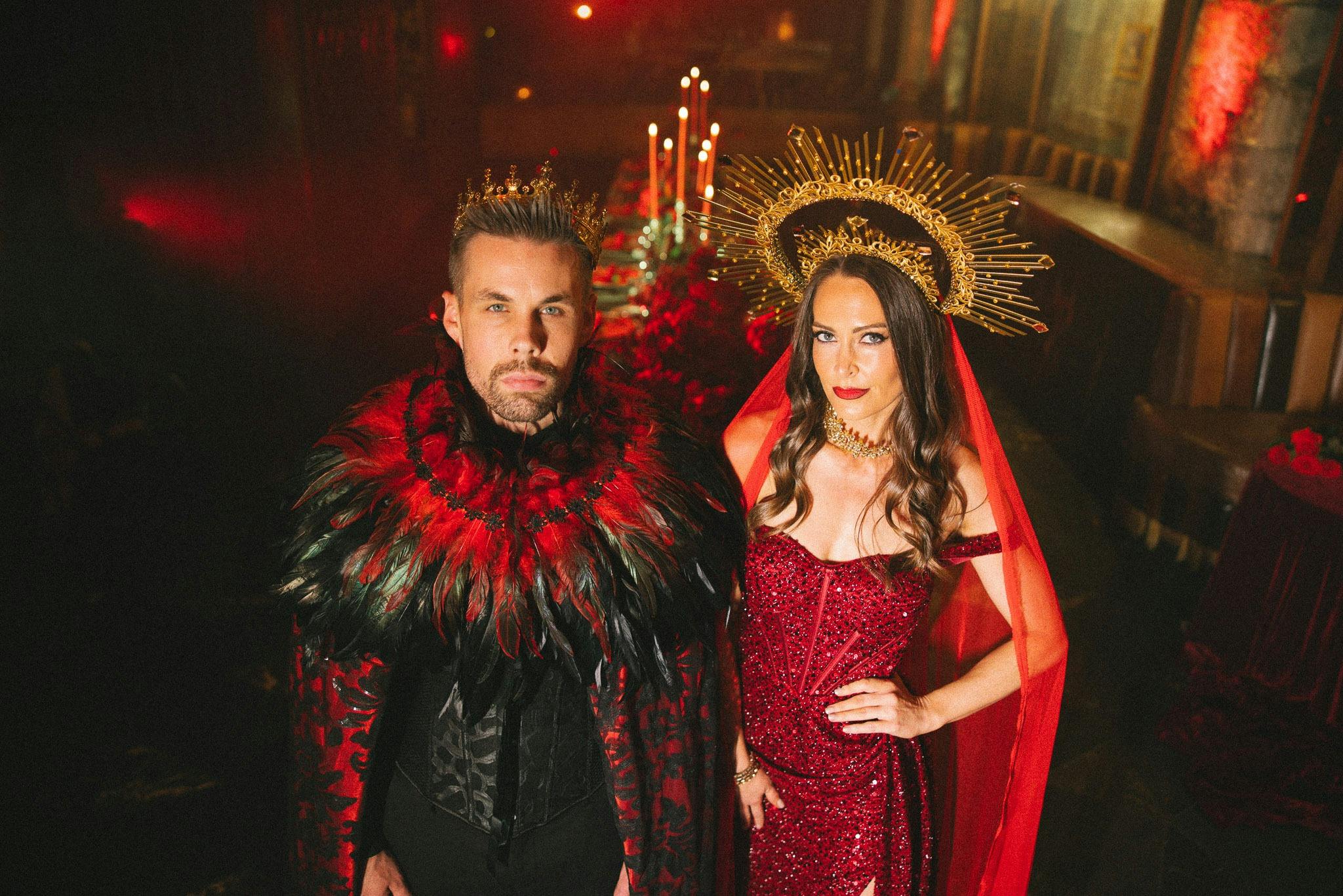 Image of two character actors in fantasy-medieval inspired costumes