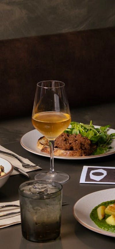 Food and drinks on table