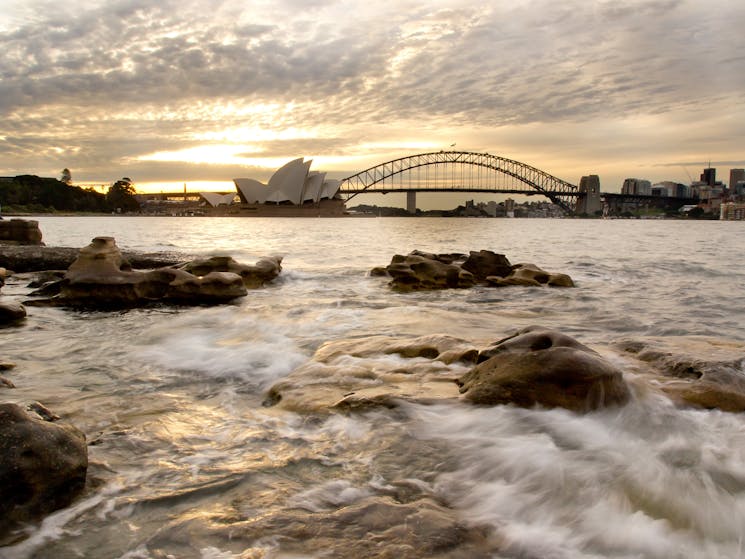 Foreshore water as you look towards Opera House