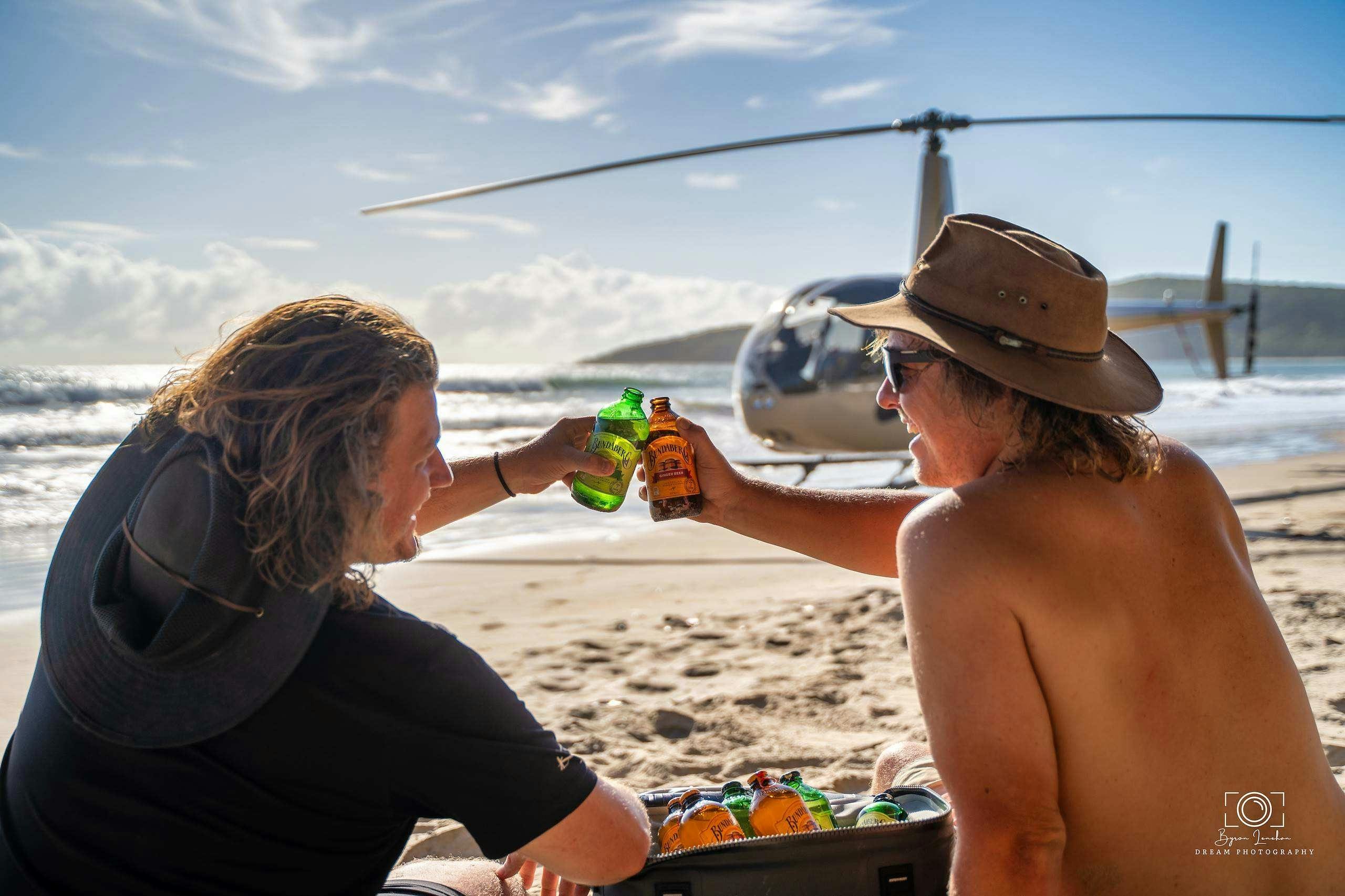 Two mates sharing a brew