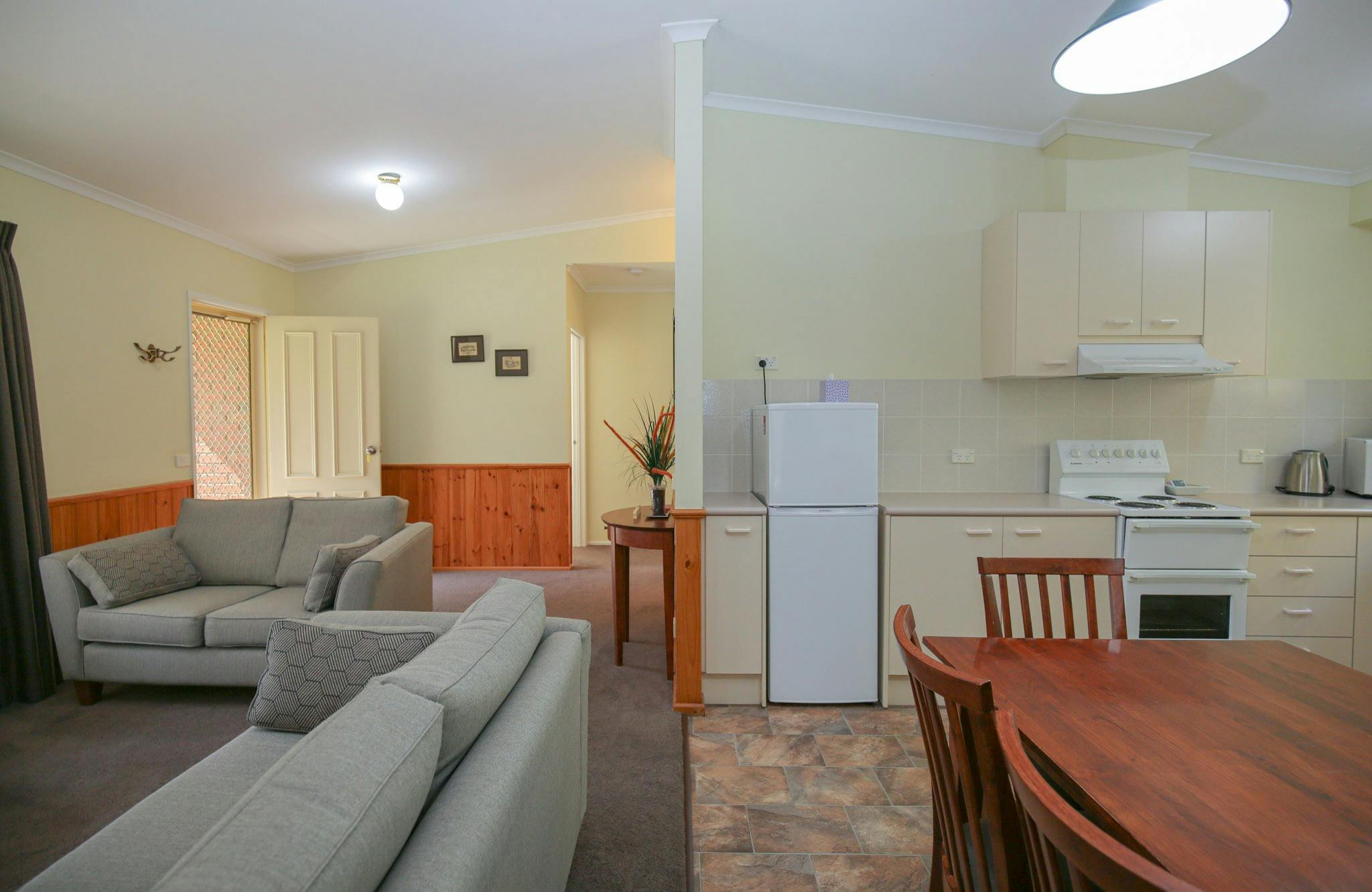 Lounge and Kitchen at Silver Birches Unit 10