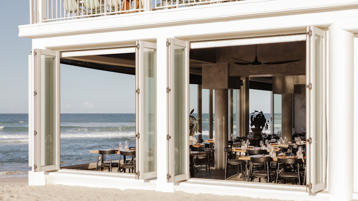 Looking into Rick Shores with the windows open and ocean behind