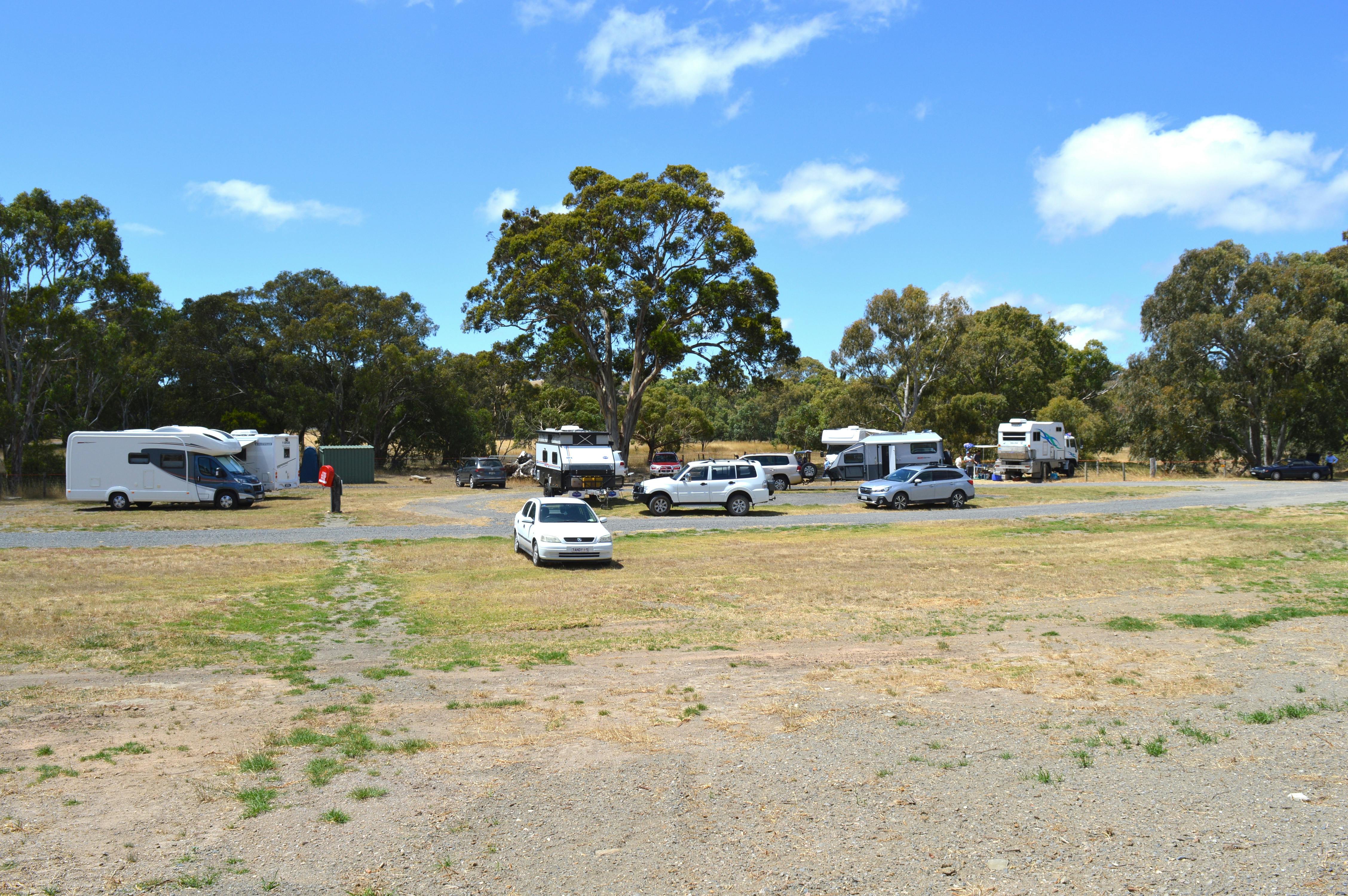 Motor Homes and Caravans parked for self contained camping