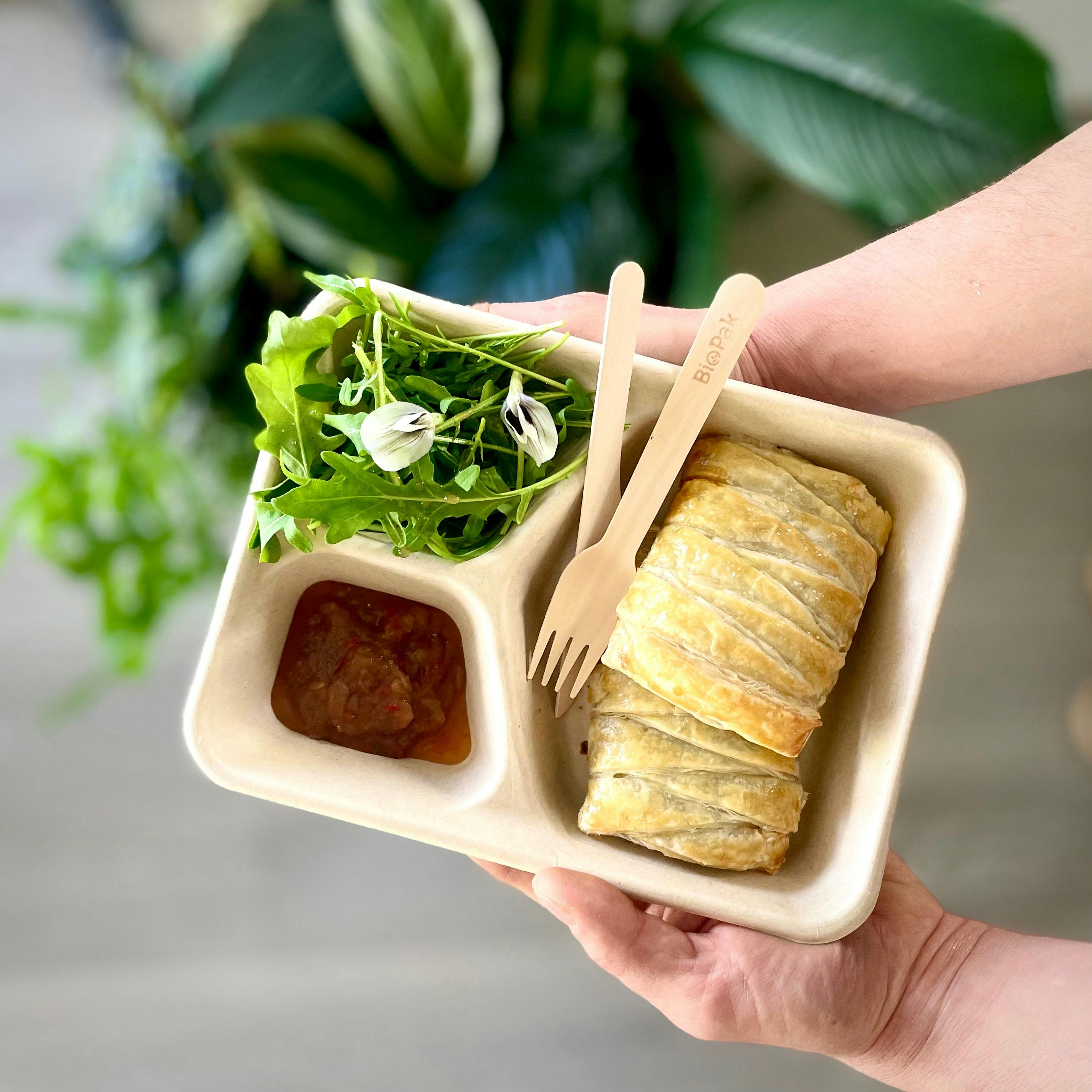 Vegetable and lentil puff pastry