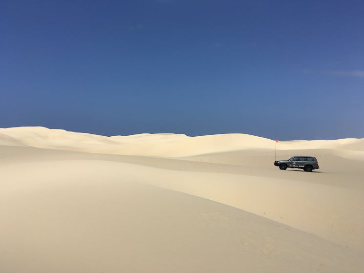 Amazing panorama driving through the magnificent dunes