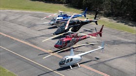 Helicopter Fleet photographed from R44 helicopter