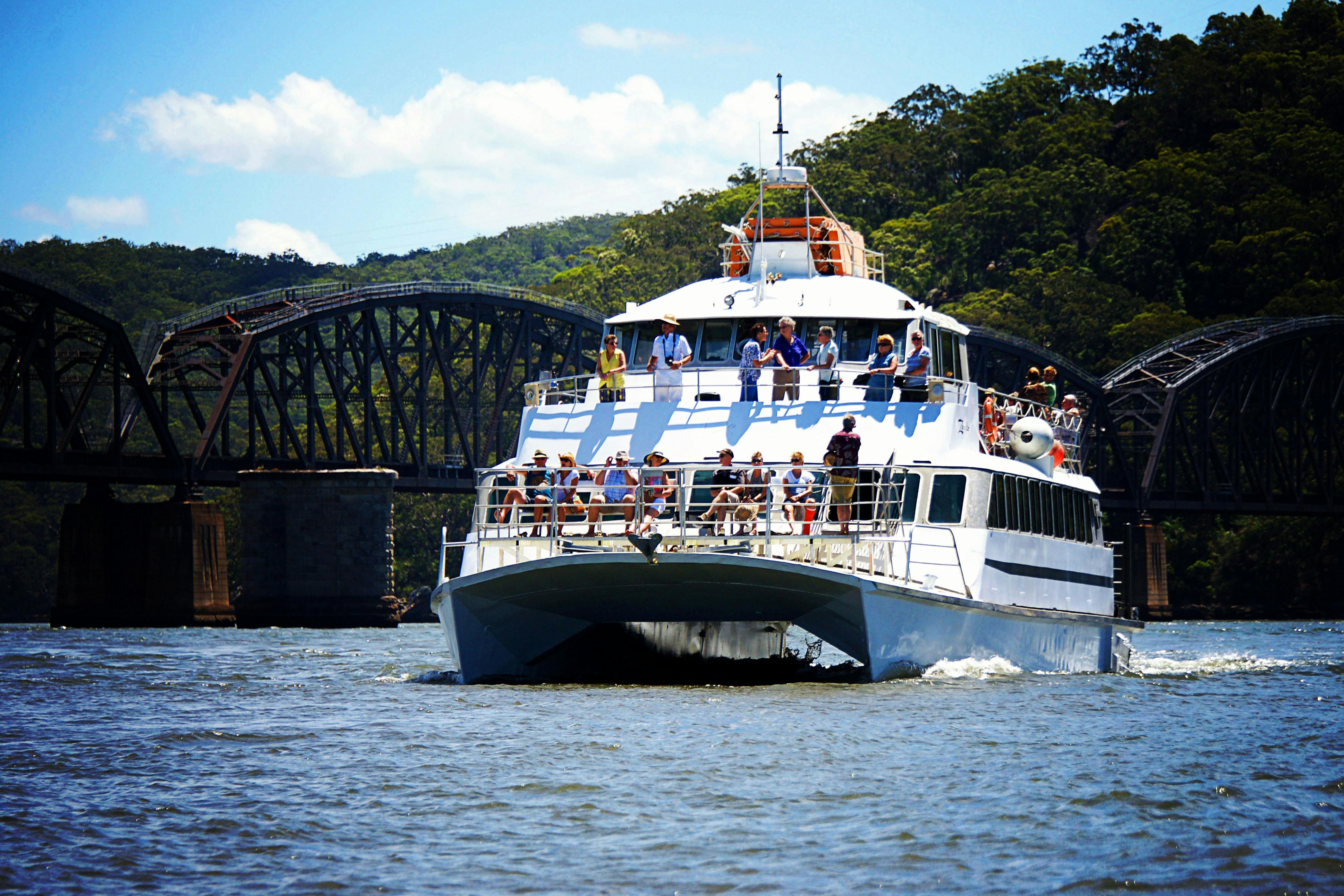The post boat beside the Hawkesbury River train bridge at Brooklyn