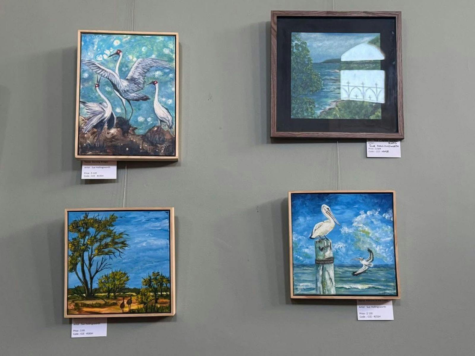 Sue Hollingsworth, 4 paintings on display
