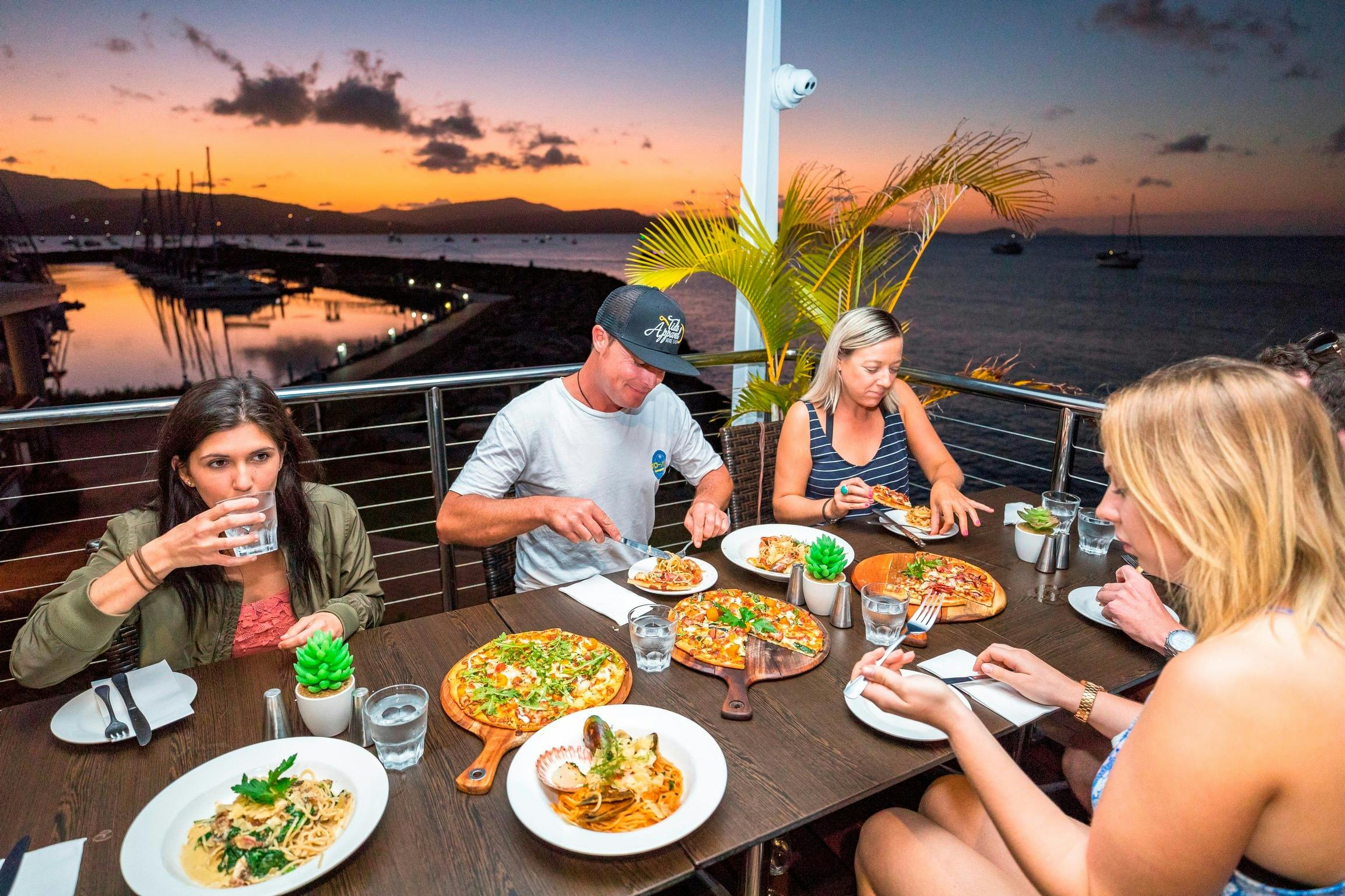 Included dinner over sunset on the Segway Sunset and Boardwalk Tour, Airlie Beach, Whitsundays