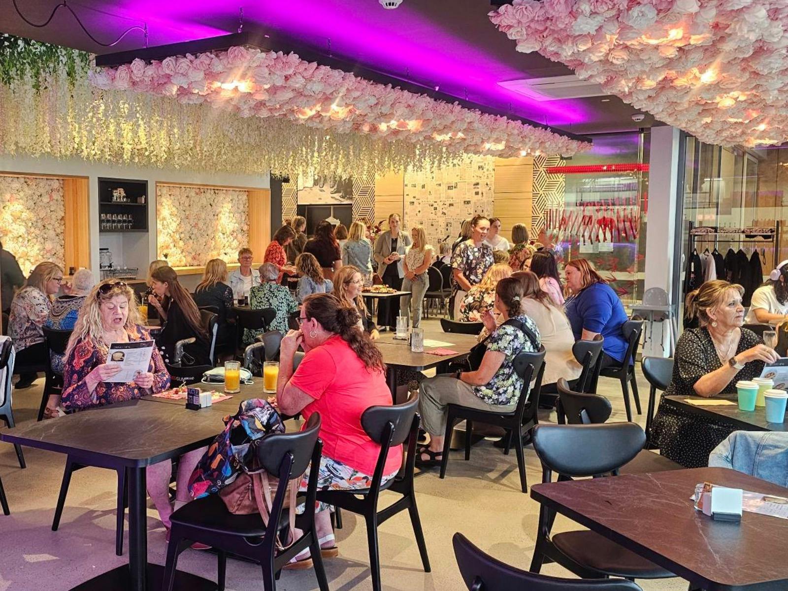 Various beautiful sweet treats in perfect lines.