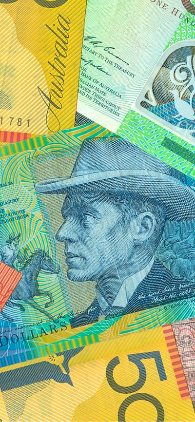 illustration of layered australian banknotes