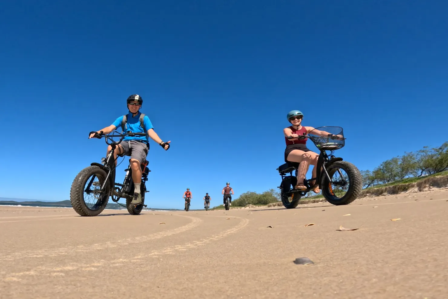 Fat Bike Hire Beach Ride Noosa Fun Ebike Group Activity