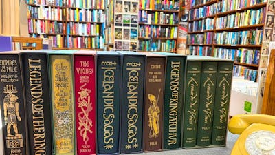 Books inside Book Lore bookshop Canberra