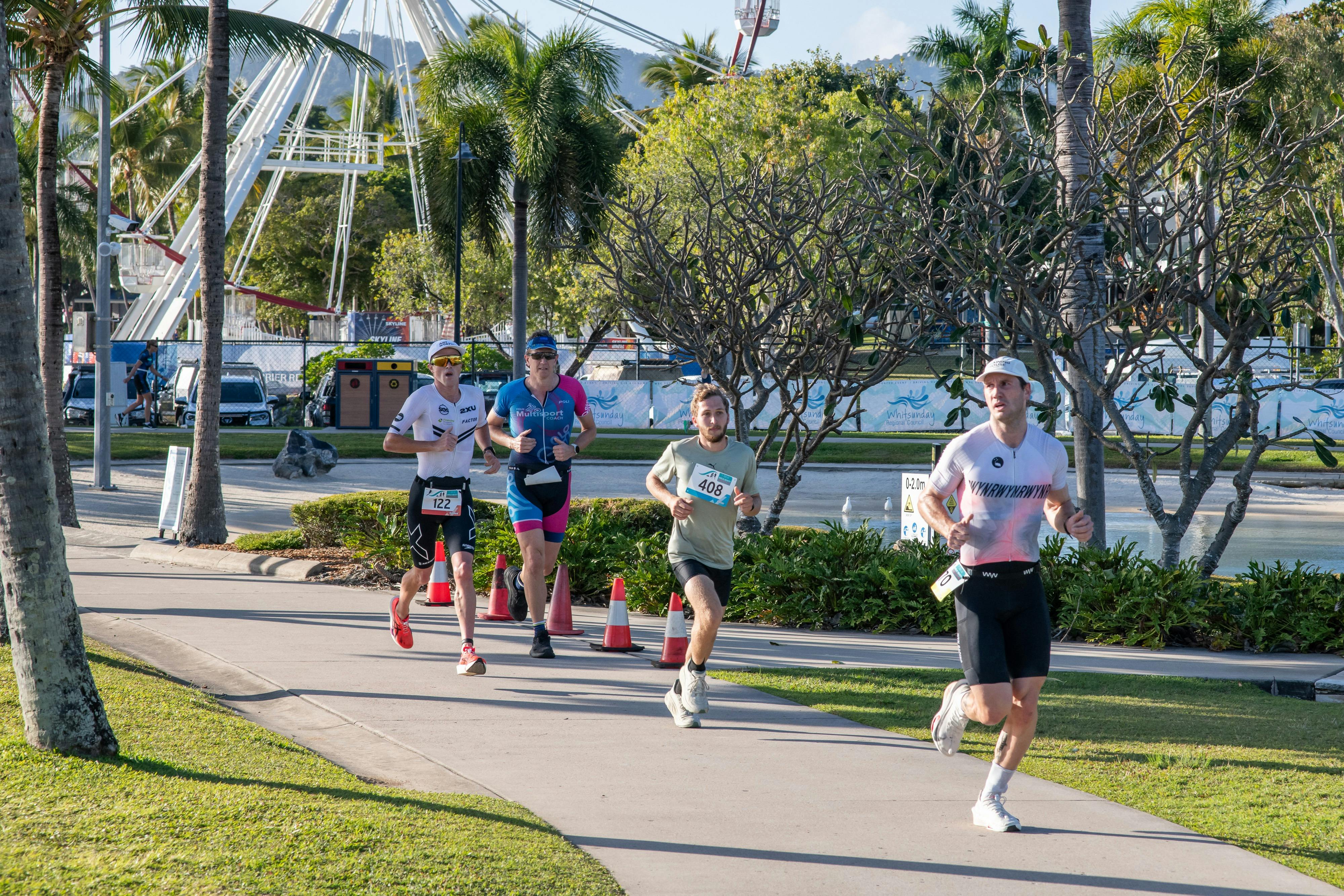 Runners on run leg Airlie Beach Triathlon
