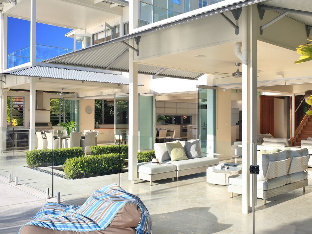 Multiple living and dining areas with generous seating for 10 inside
