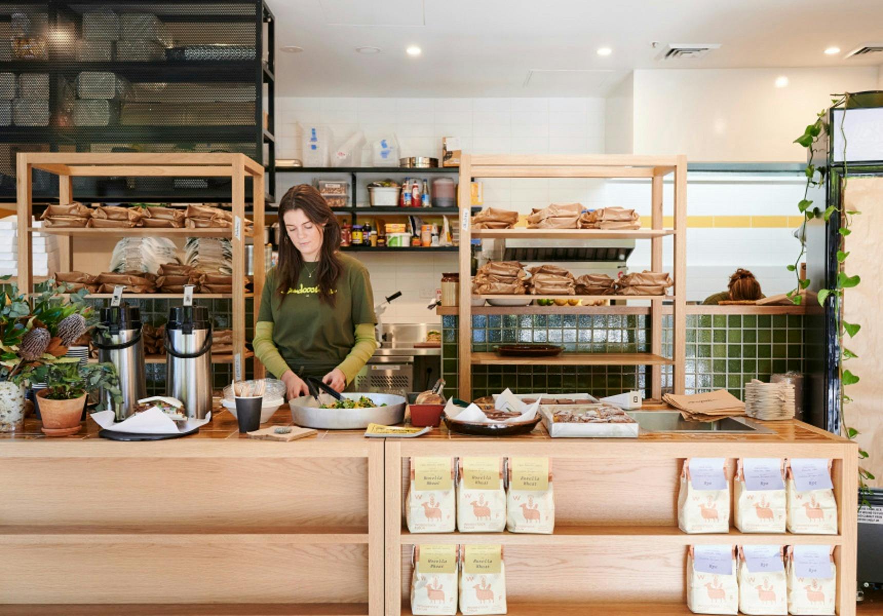 Person behind counter