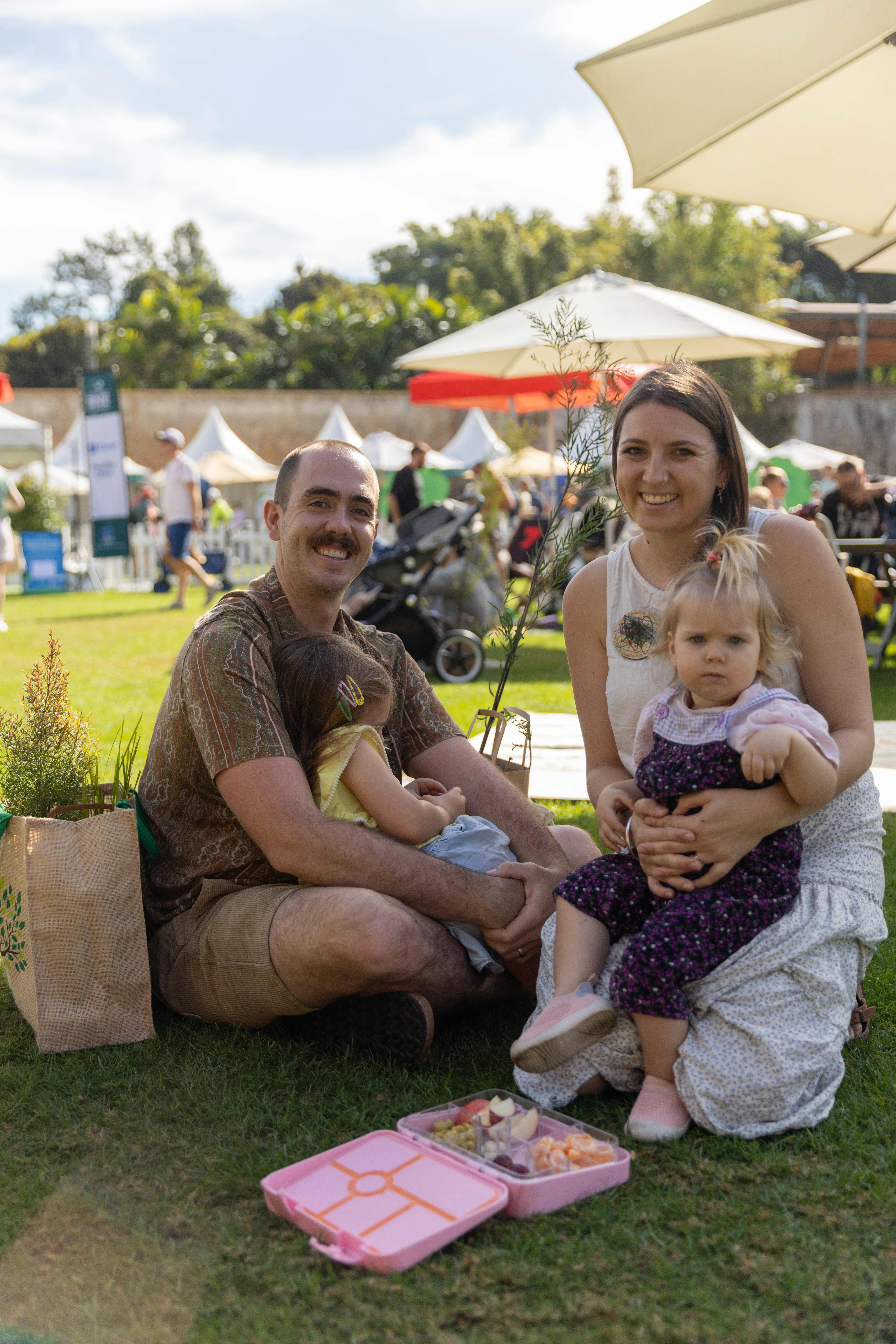 Family enjoying a picnic at Sustainable BNE Festival