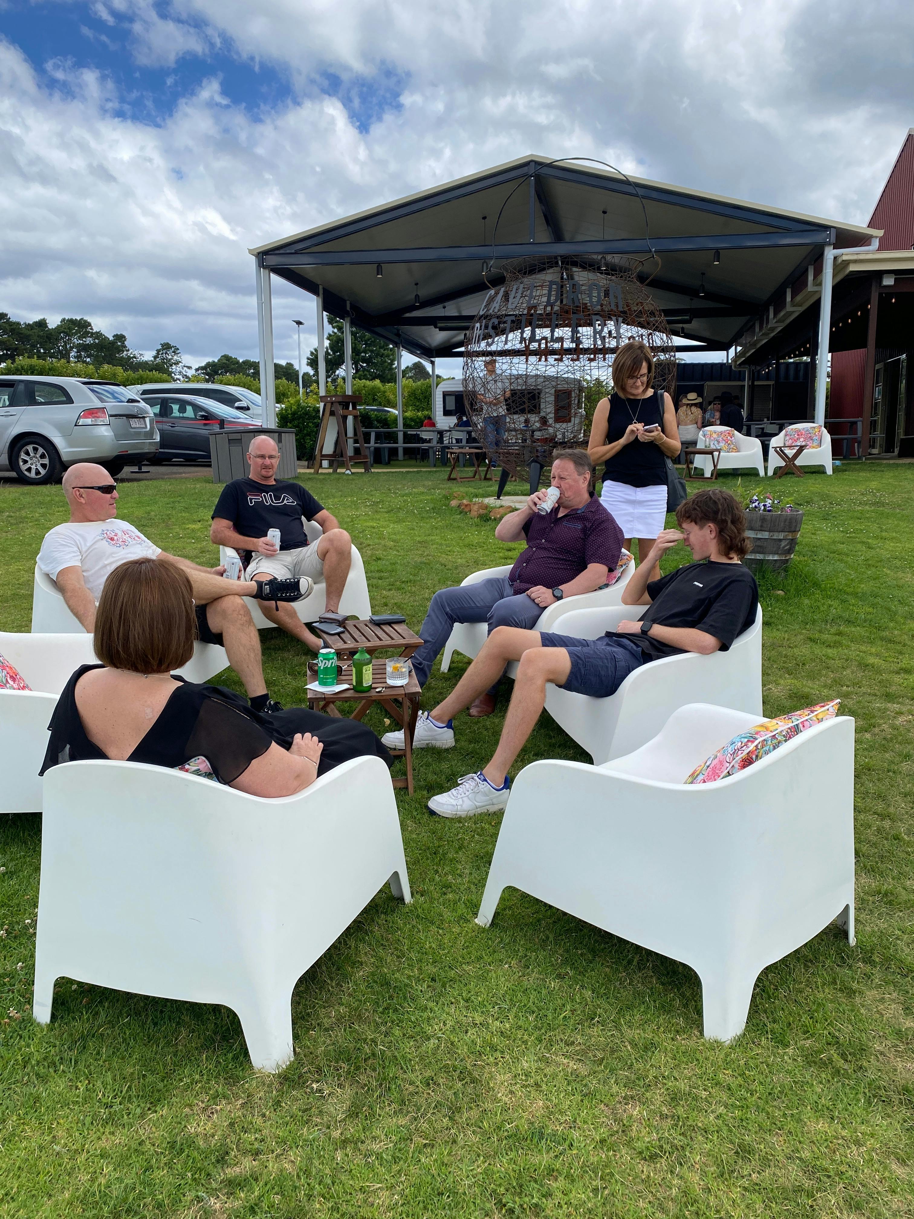Relaxing at a Gin Distillery