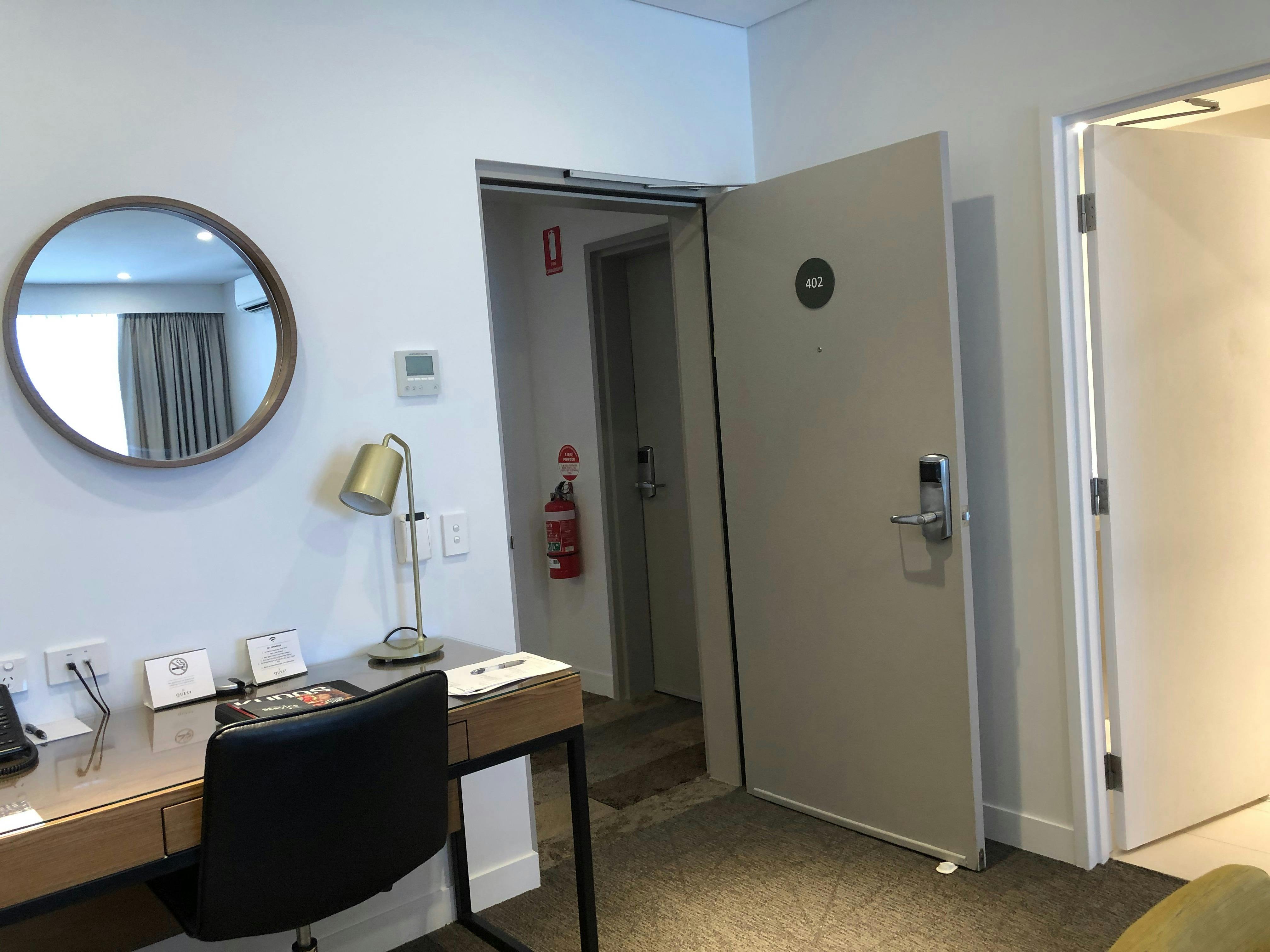 Main entrance, desk
