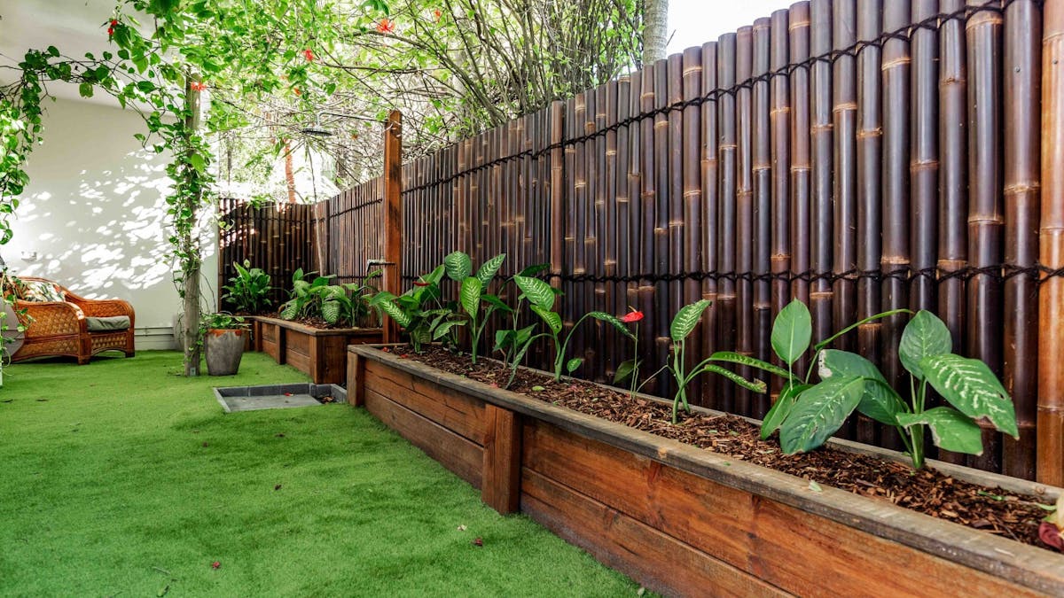 Private courtyard with outdoor shower