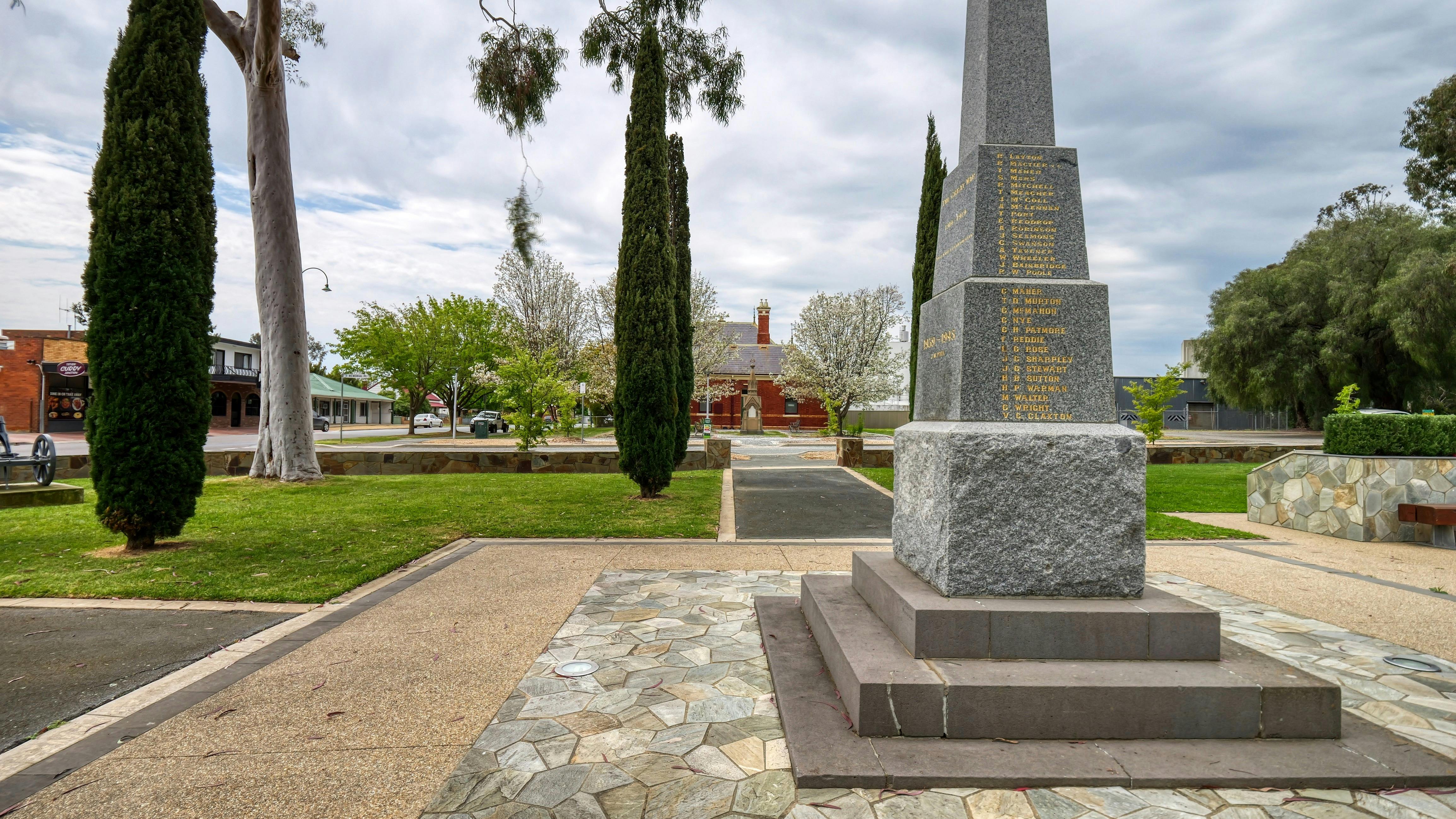 Mactier Gardens looking towards the Tatura Court House building