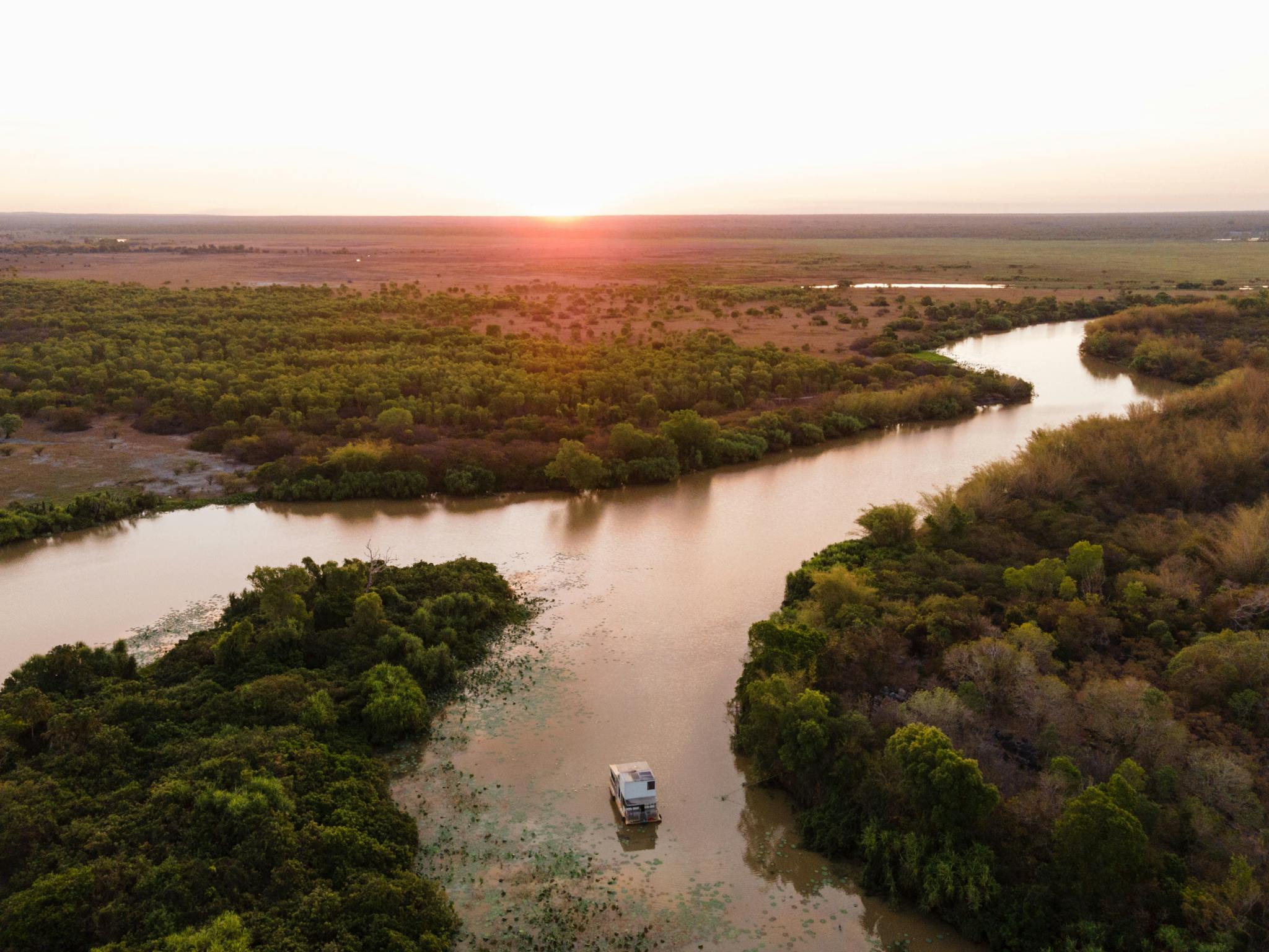 Arial view of the Corroboree Billabong