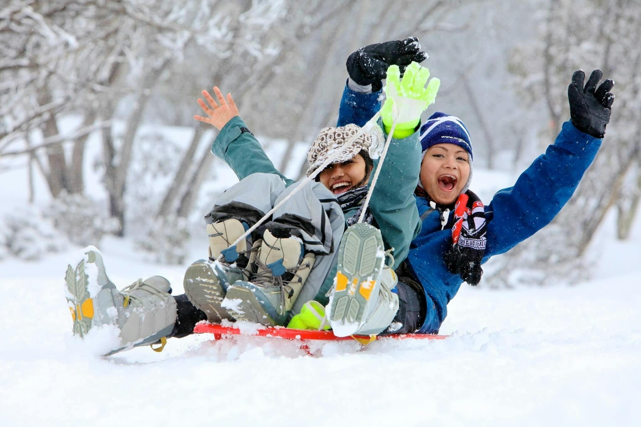Family snow adventures at Selwyn with toboggans!