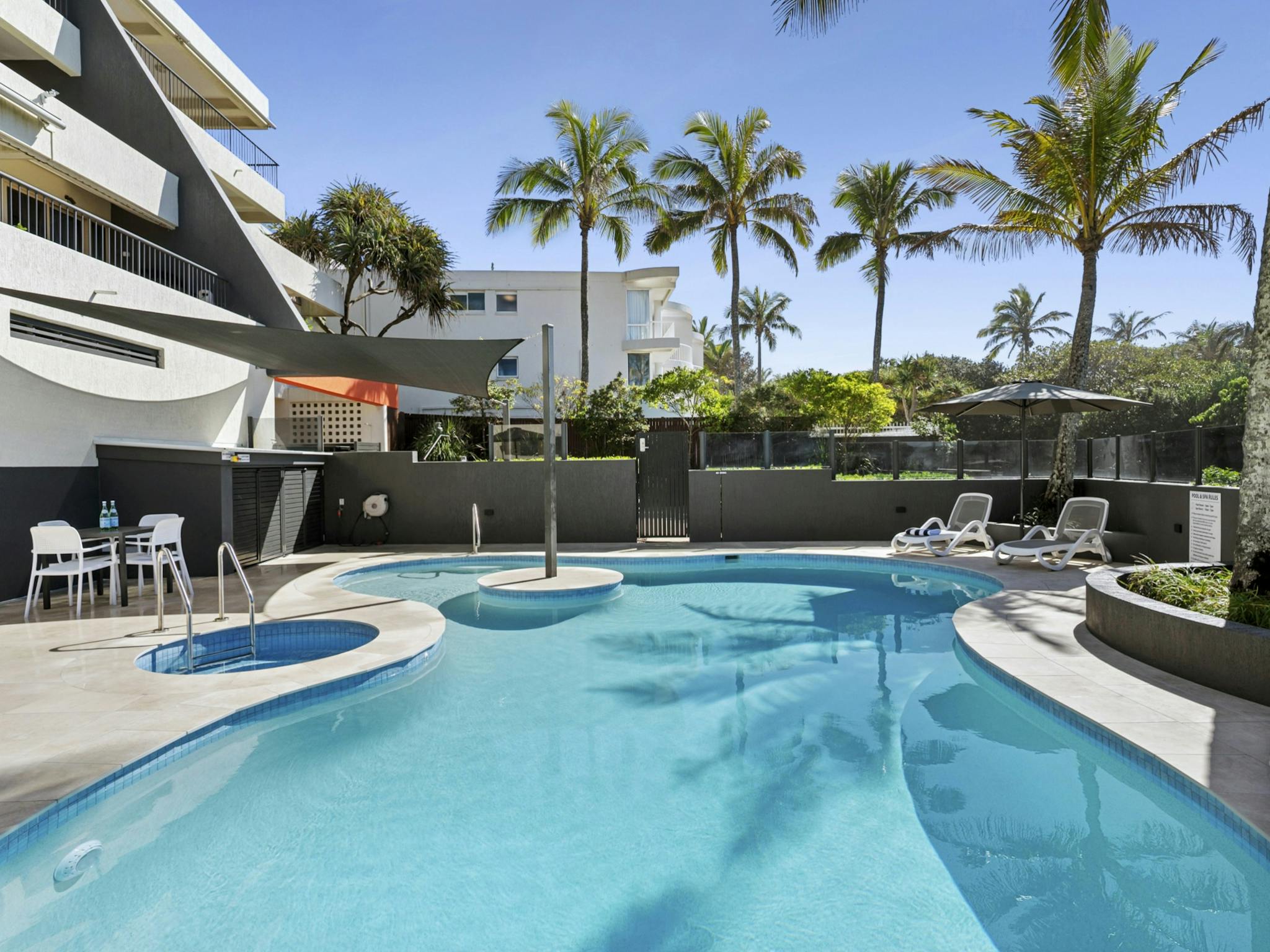 Pool and spa area Pool and spa area