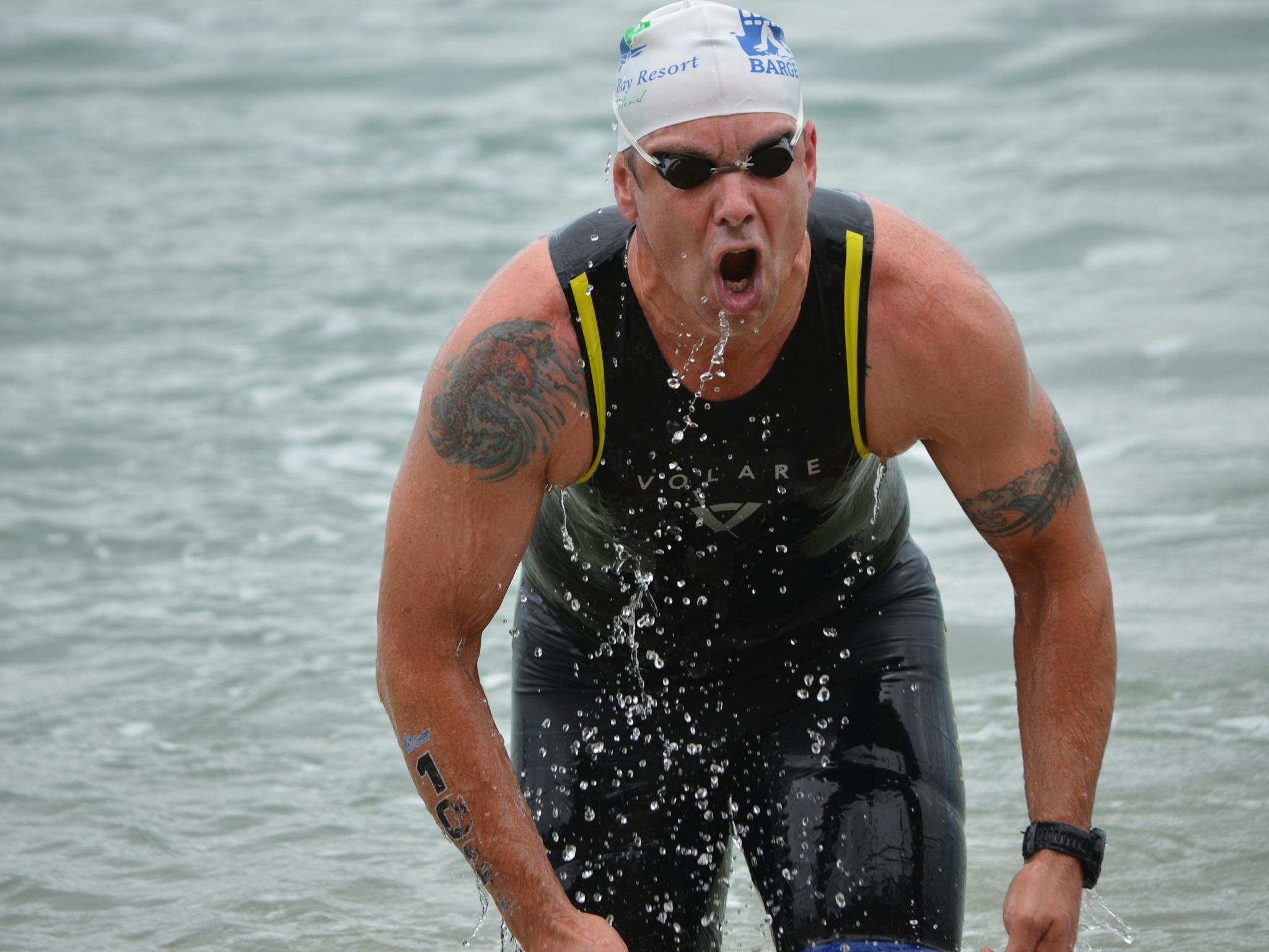 Colin coming out of the swim