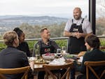 Chef talking to people