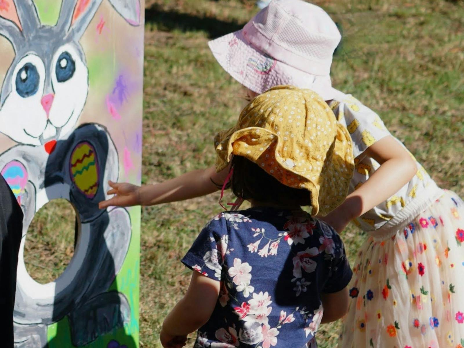 Children playing a throwing game
