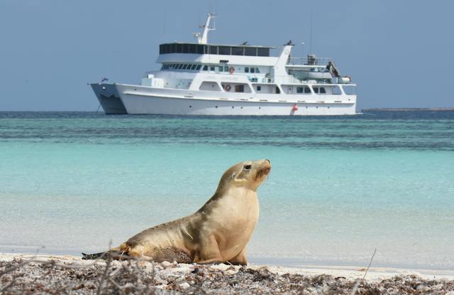 A perfect view of the Eco Abrolhos from one of the many island visits at the Abrolhos Islands