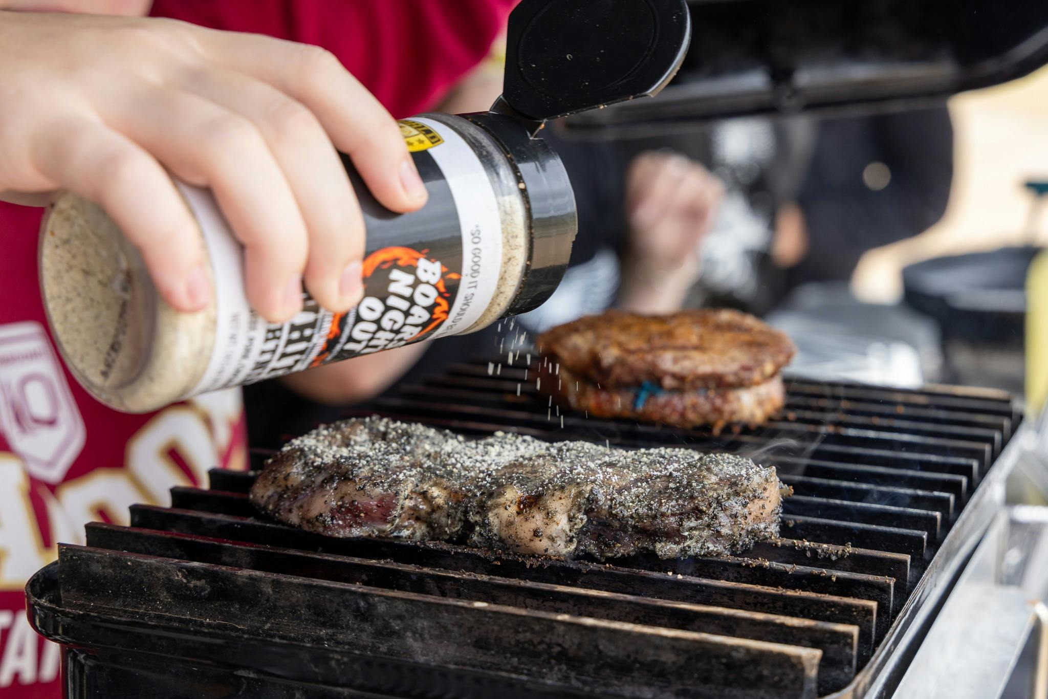 Picture of a steak on a BBQ grill