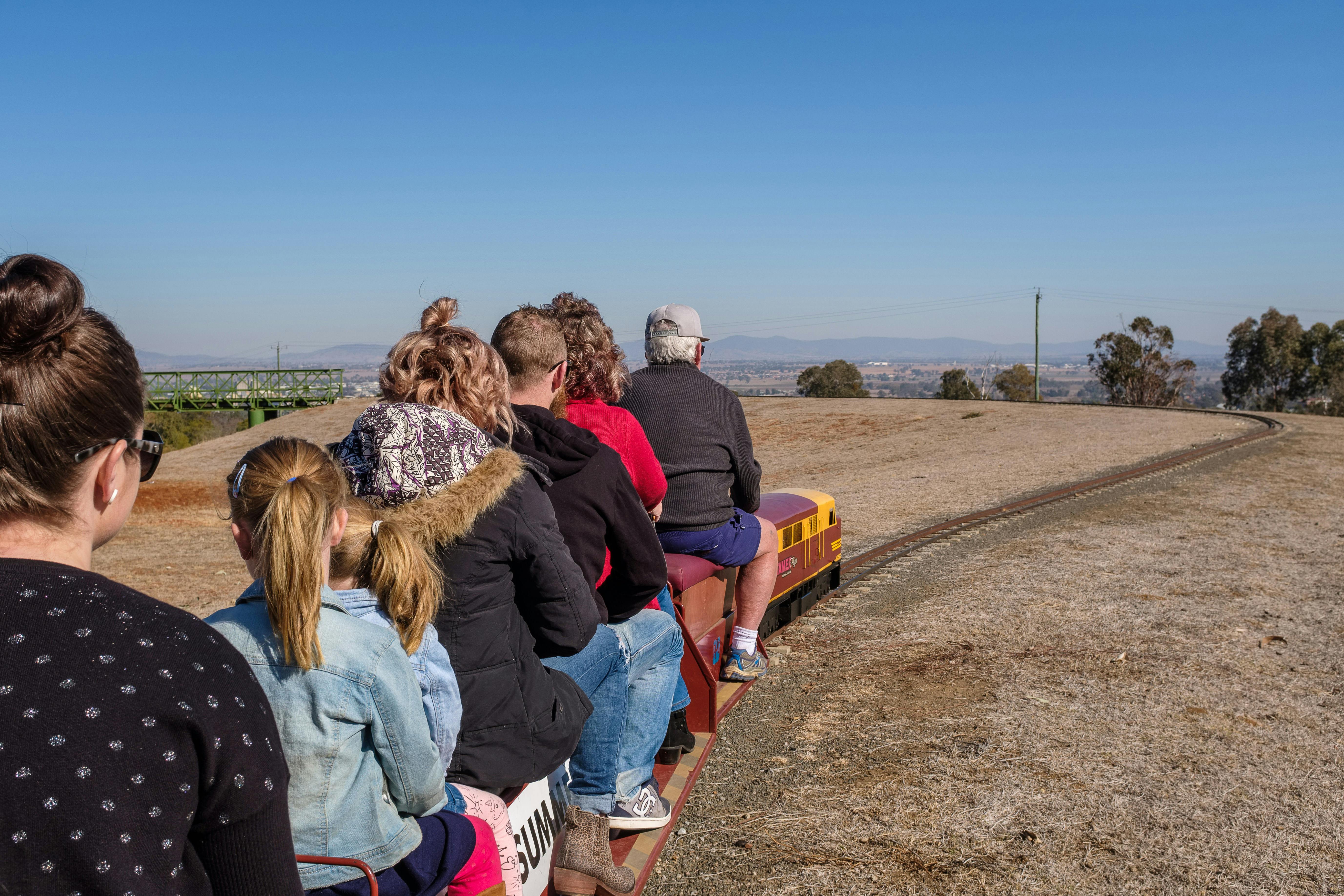 Photo of families enjoying the miniature railway