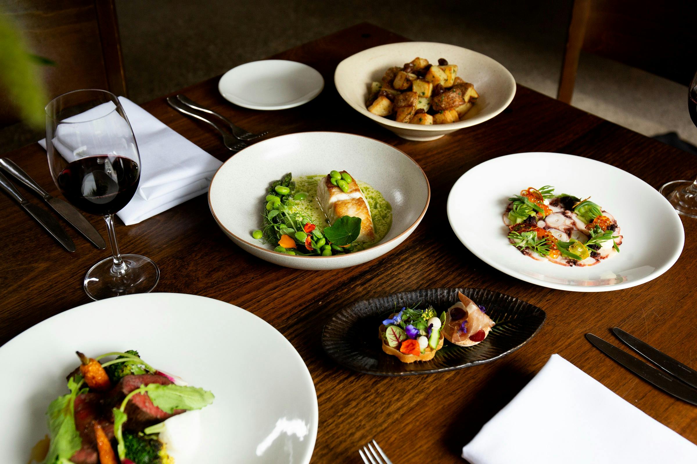 Stables dinner for two, including entree, main & sides