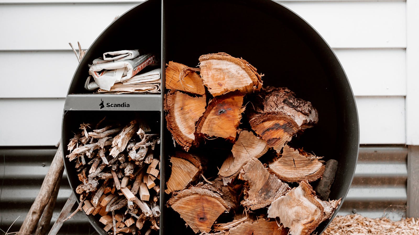 Firewood marshmallows and iron toasted sandwich maker provided for the outdoor firepit