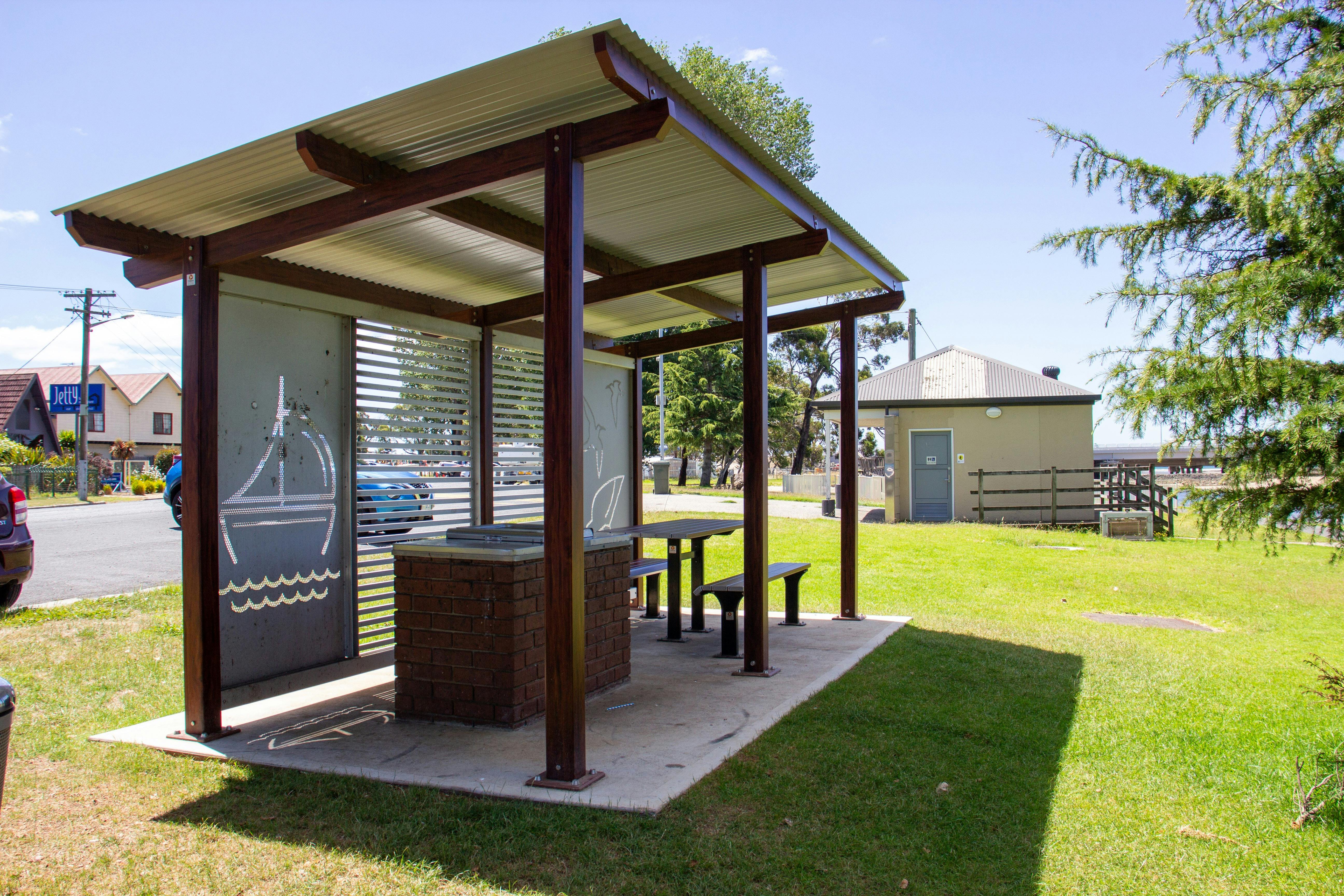 BBQ area at Cam River Somerset Tasmania