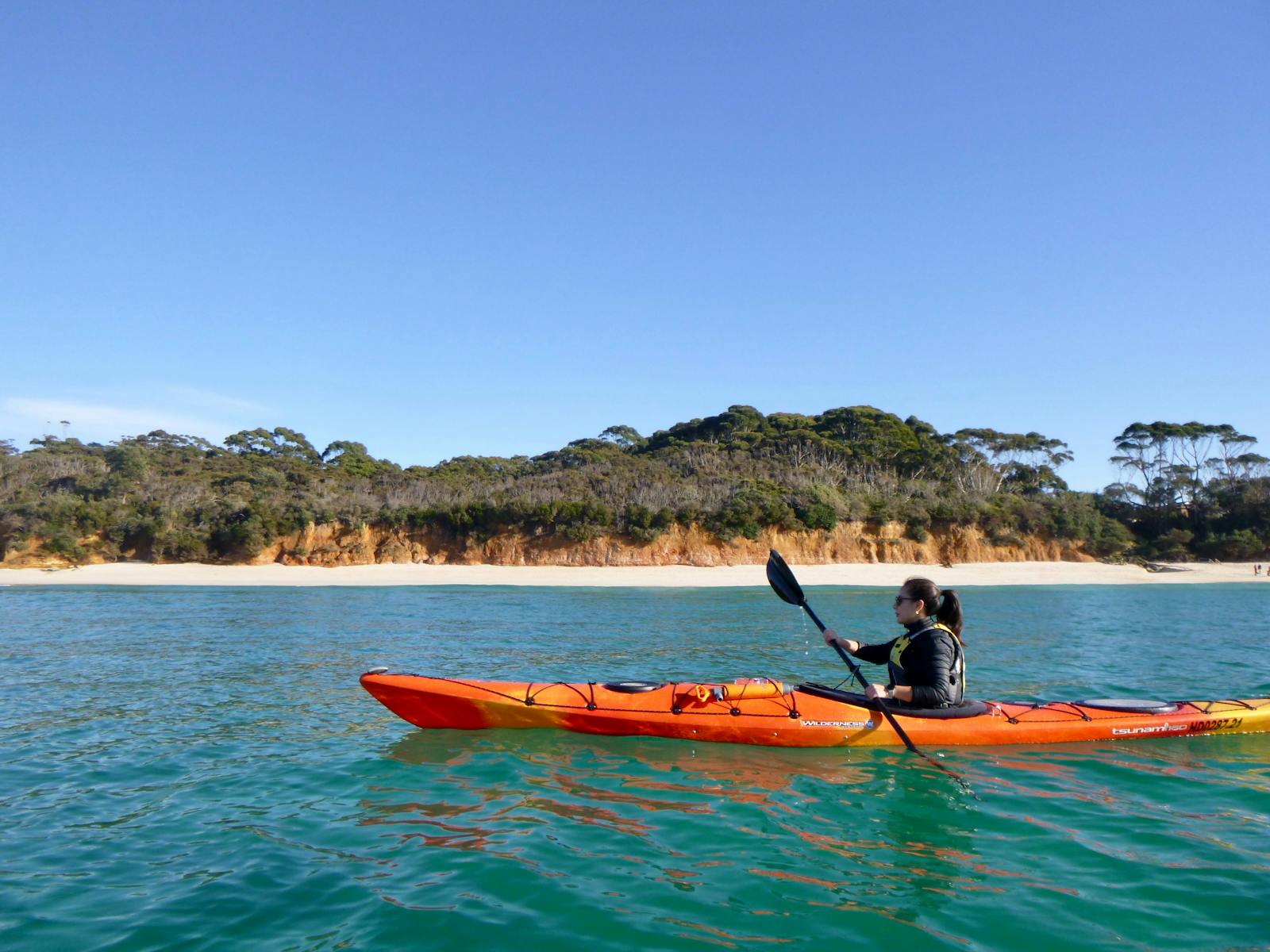 Kayaking at Nelsons beach, Jervis Bay.