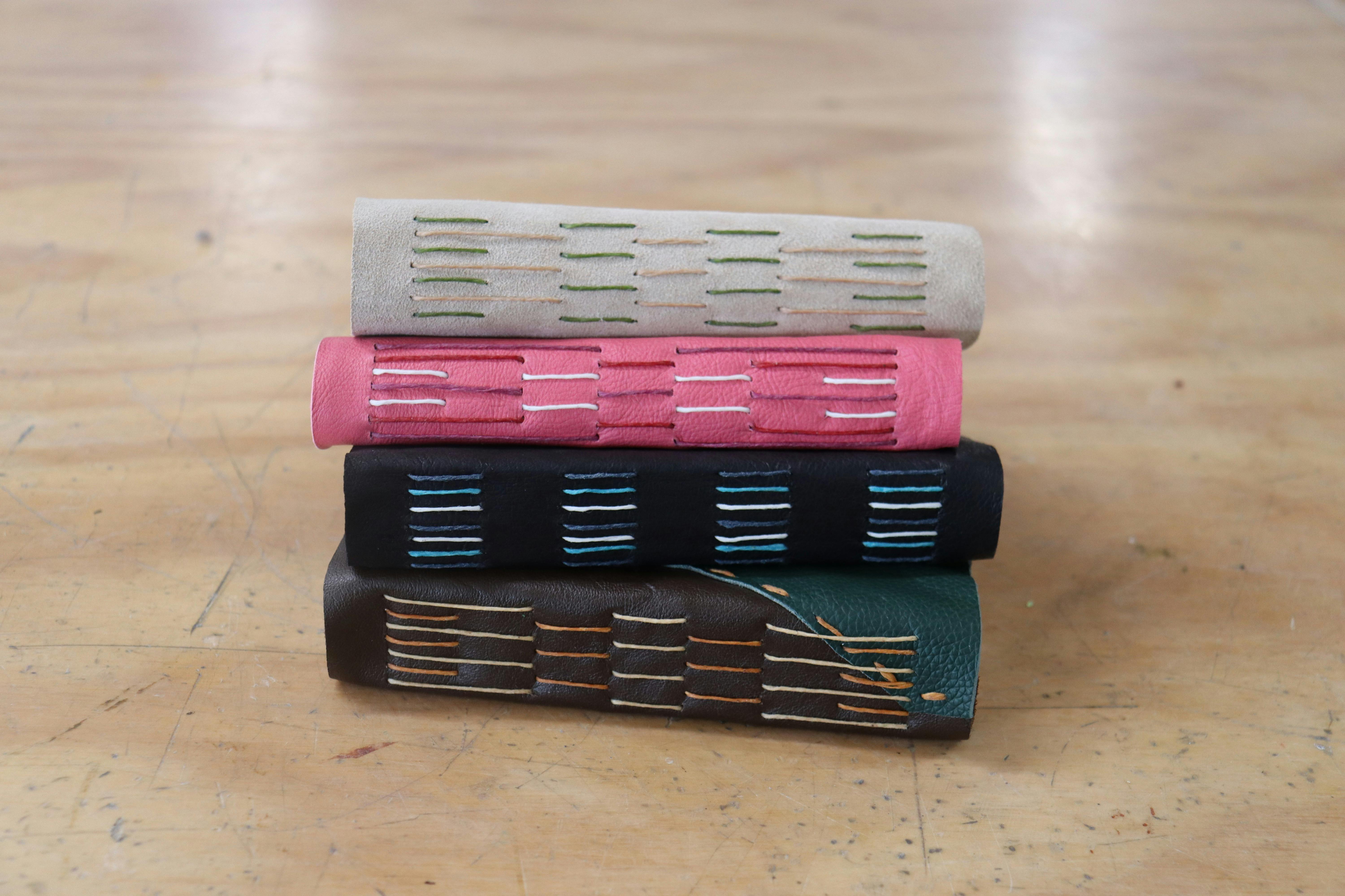 So many combinations of stitch pattern, leather and thread colour
