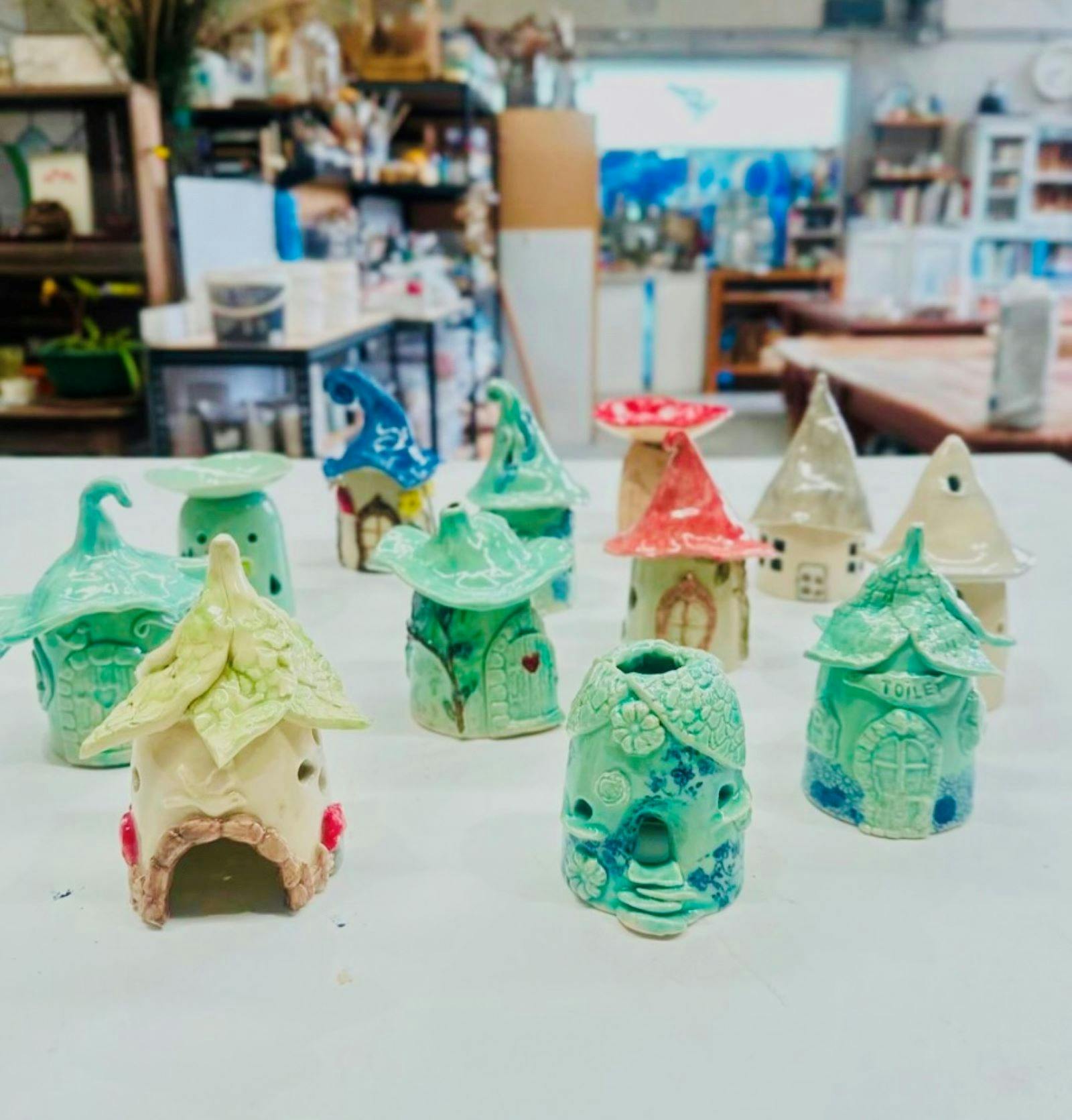 Hand Building Pottery Workshop - Houses, Fairy Houses and Oil Burners