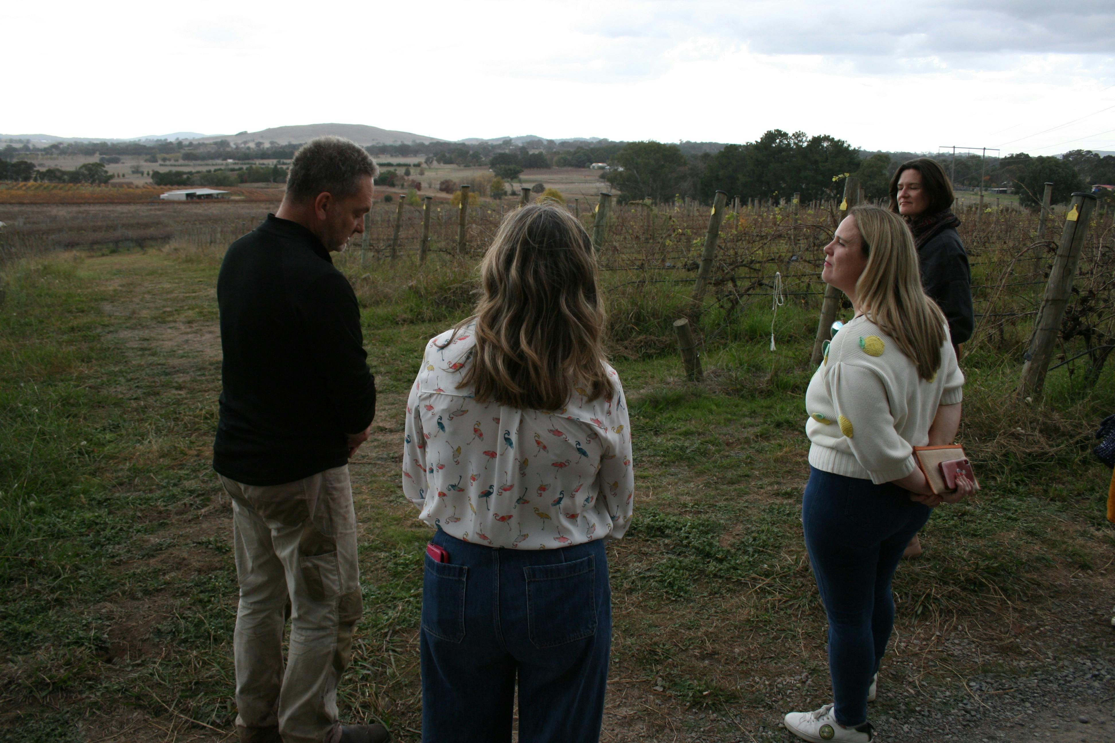 Speaking with a local winemaker in Canberra
