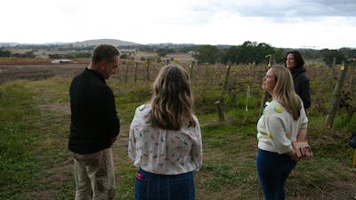 Speaking with a local winemaker in Canberra