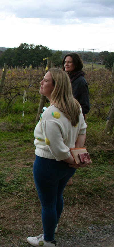 Speaking with a local winemaker in Canberra