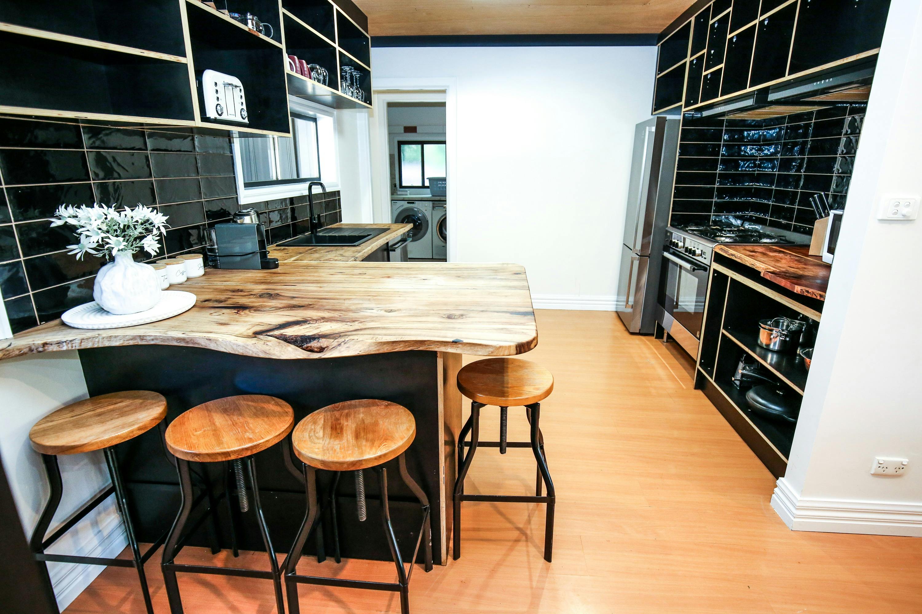 Kitchen in Family Holiday Accommodation Bright