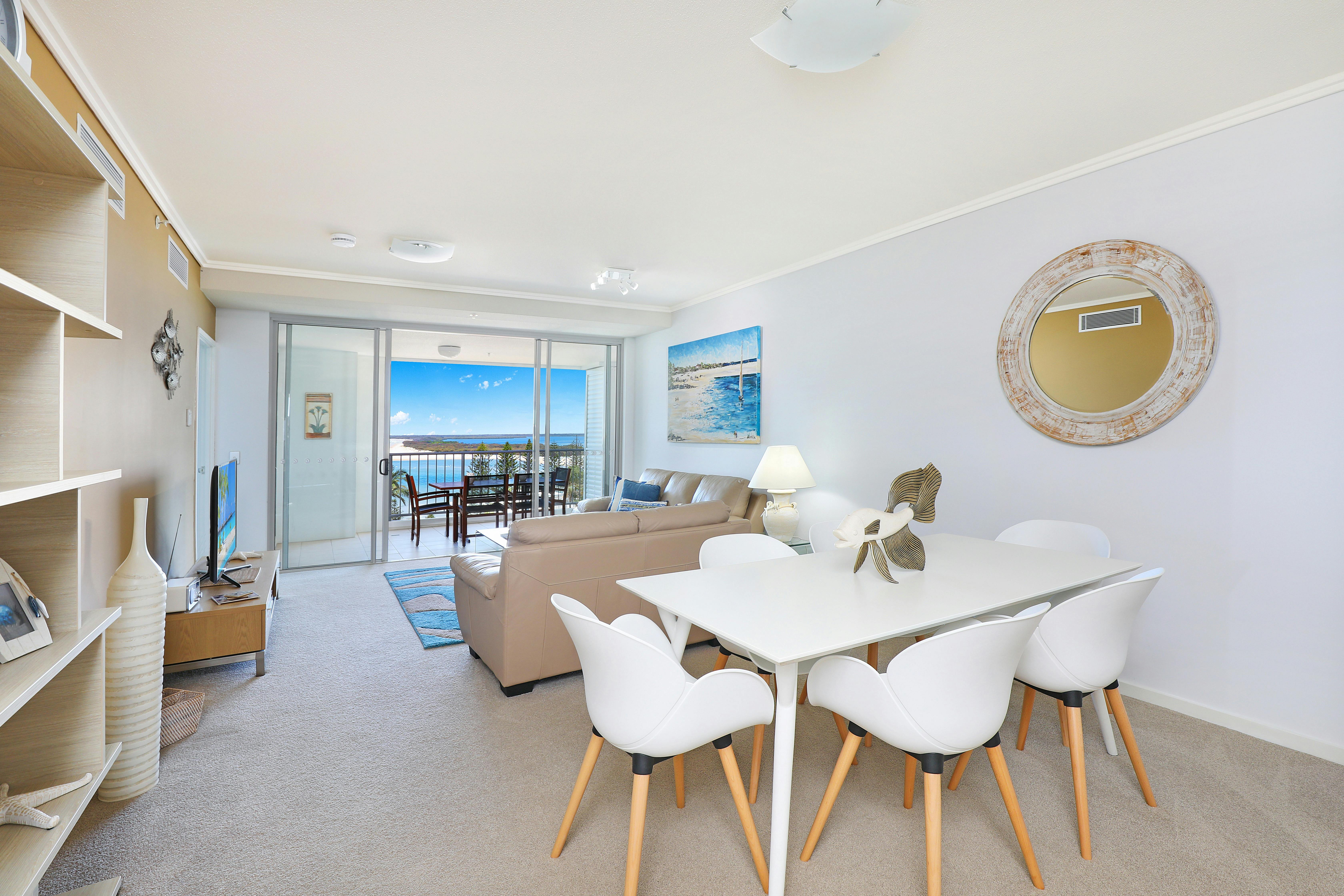 2 Bedroom  Water View apartments have  one or 2 balconies. Request on booking. All have sea views