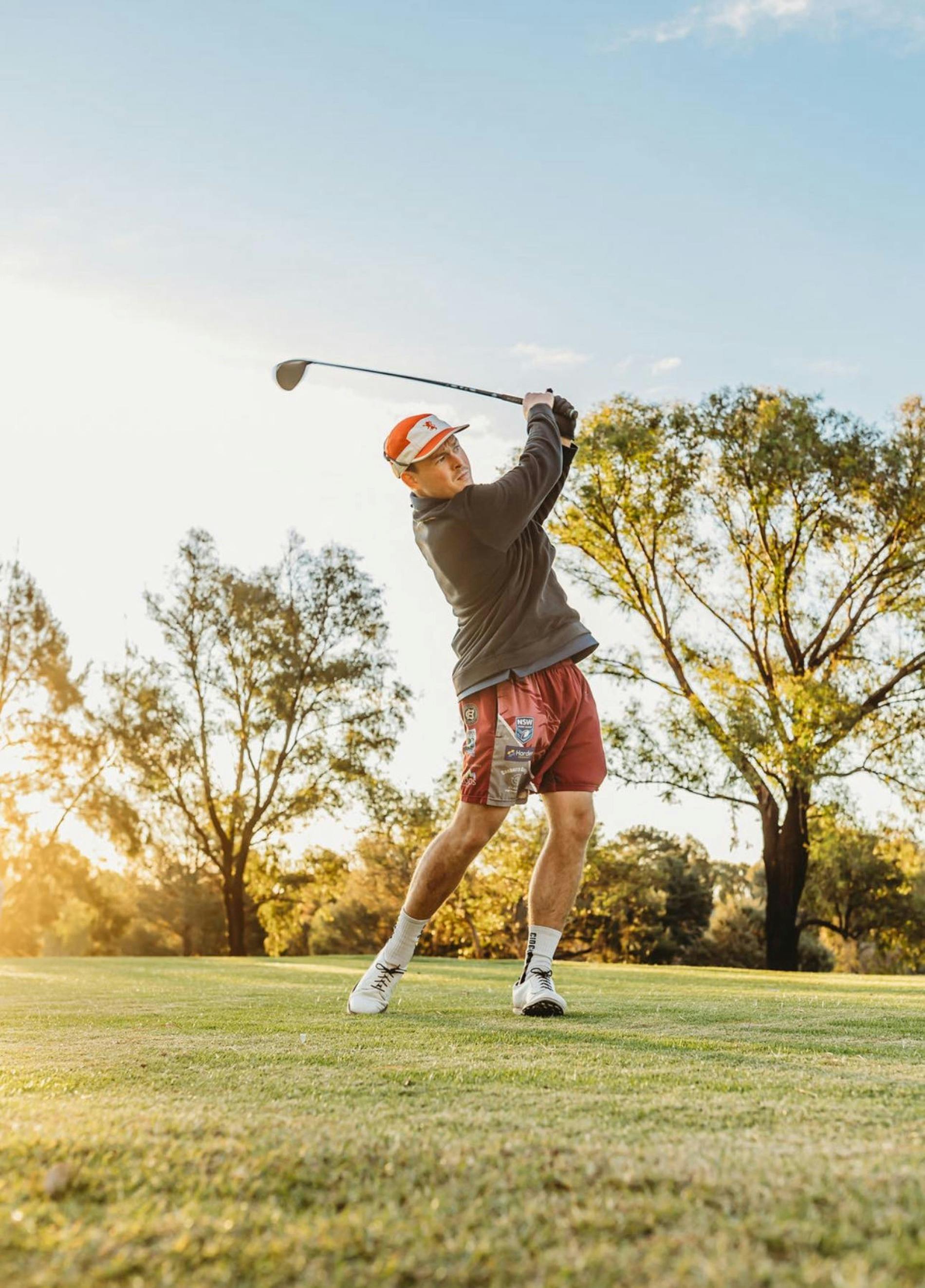 Golfer at Harden golf course