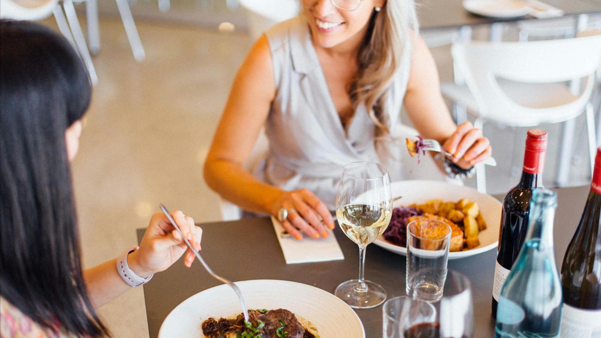 Dine the day away with friends in the Chrismont Restaurant and Larder