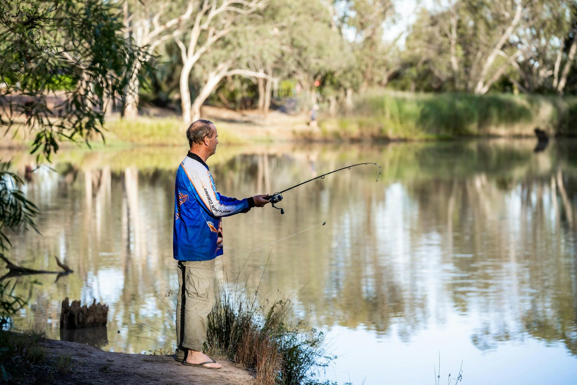 man fishing nindigully