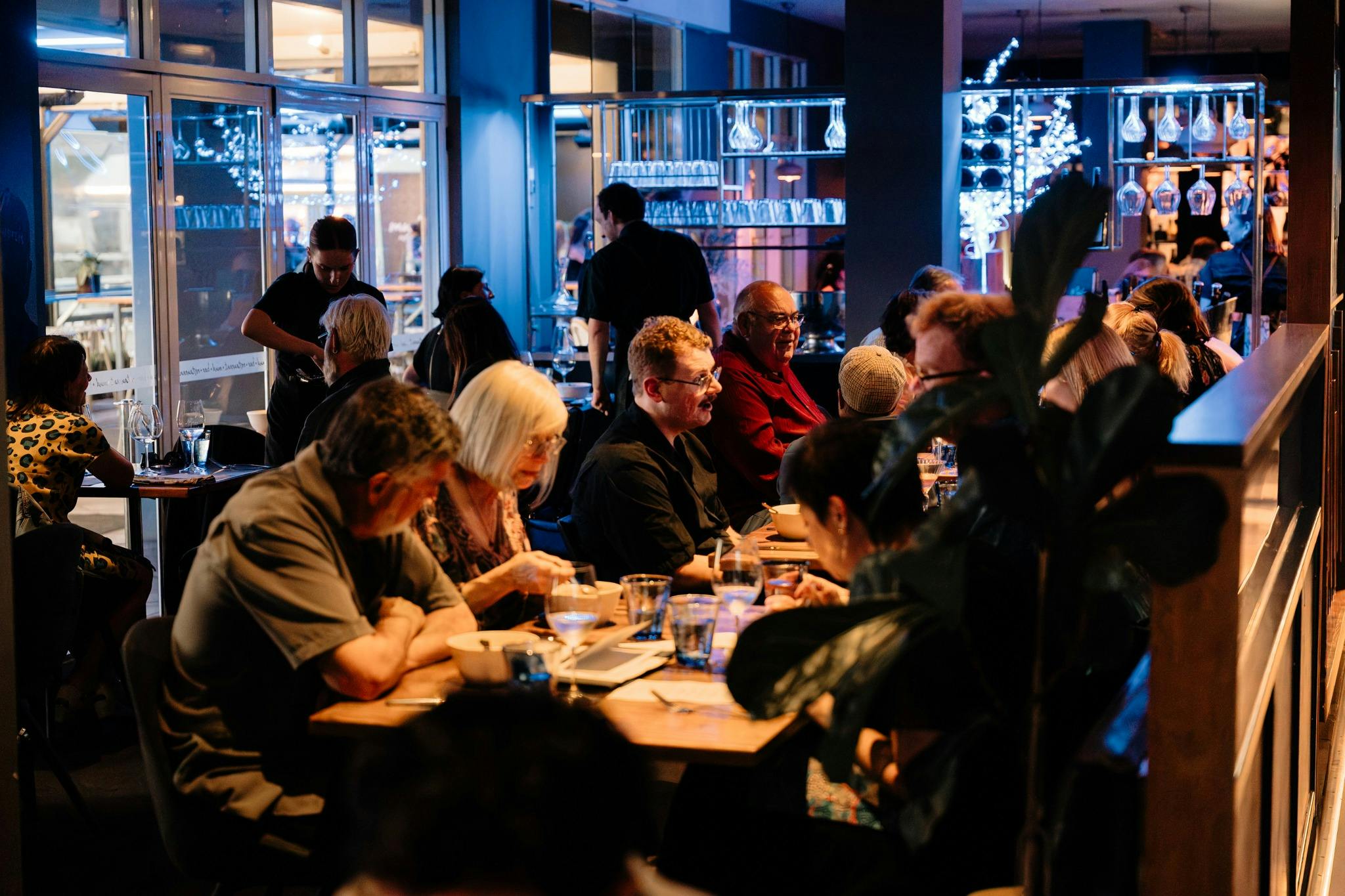 Customers enjoying the previous wine degustation dinner at Mudbar Restaurant